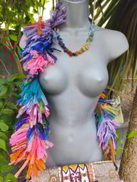 Image 11 of FRILL body cross Sari bag with ruffle -large detachable strap- Hamsa Hand 1