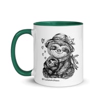 Image 13 of Loving Sloth Mom and Sloth Baby Coffee Mug Art by CrystalsArtPaws