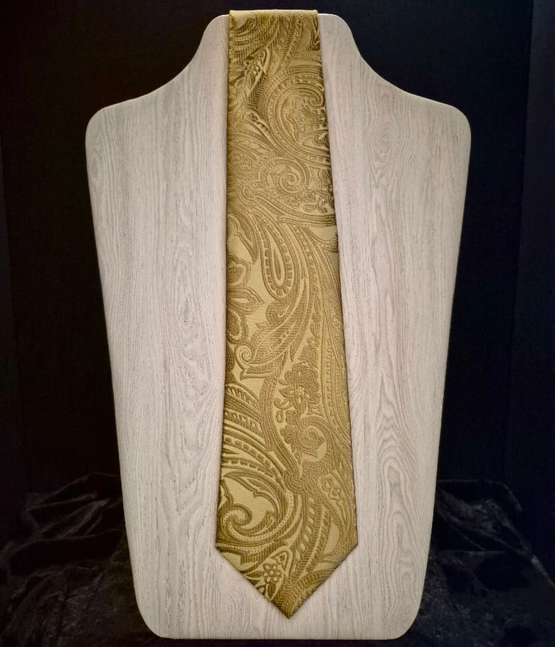 Image of Gold Fancy Imprinted Necktie 