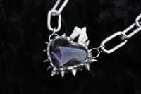 Image 8 of Dead Good fox tooth and amethyst heart statement piece