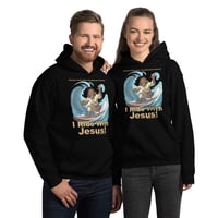 Image 2 of I Ride With Jesus Surfing Dark Unisex Hoodie