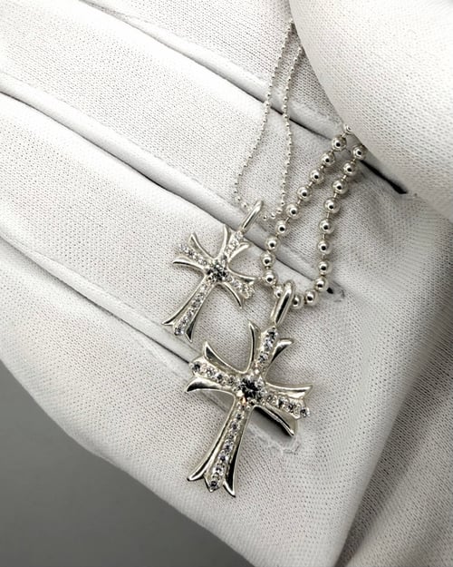 Image of WG Double Sided Diamond Cross Pendant (Size 2)