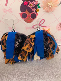 Image 3 of Blue Suede   Print  Tassel Earrings