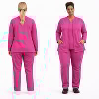 Image 1 of WOMEN’S SOFT STRETCH FRONT ZIP WARM-UP SCRUB JACKET 