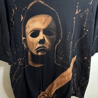 Image 2 of “MICHAEL MYERS #1” Custom Bleach Painted T-shirt XL