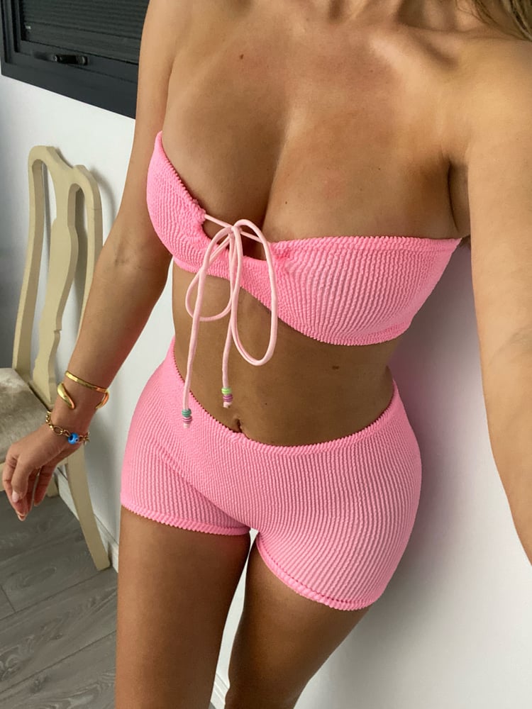 Image of Micro Shorts & Bra Top Set OR Seperates In Bubblegum