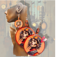Black Steampunk Chic Earrings E