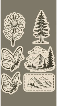 Image 1 of Nature & Boho Earth Sticker Set