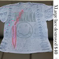Xlarge Nirvana blue/sidepink lace destroyed