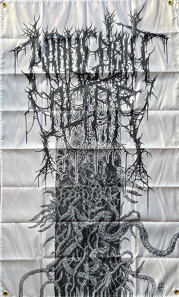 Malignant Altar " Retribution of Jealous Gods" Flag / Banner / Tapestry Necroharmonic