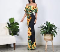  Yellow Sun flowers   maxi dress