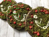 Image 3 of Mossy Skeleton Toadstool 4" Embroidery Hoop