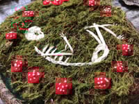 Image 4 of Mossy Skeleton Toadstool 4" Embroidery Hoop