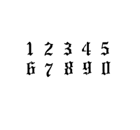 old english number pack