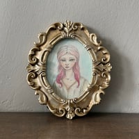 Image 4 of Original Art: Pensive in Pink mini