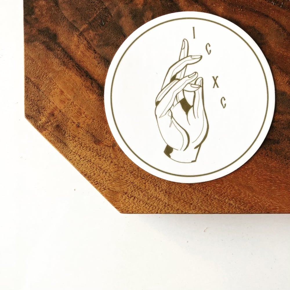 Image of Hand of Blessing circle sticker
