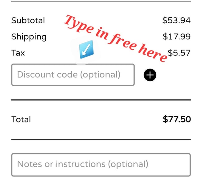 Free shipping instructions