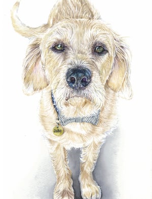 Image of Custom 12" x 16" Detailed Watercolor Portrait