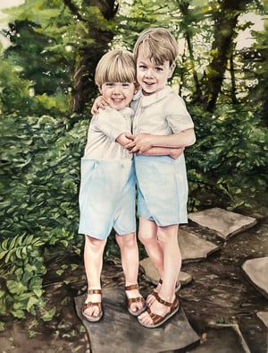 Image of Custom 18" x 24" Detailed Watercolor Portrait