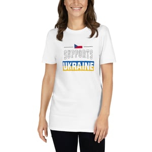 Image of Czechia supports Ukraine T shirt - unisex