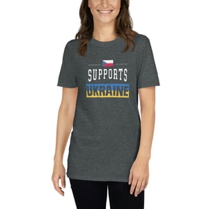 Image of Czechia supports Ukraine T shirt - unisex