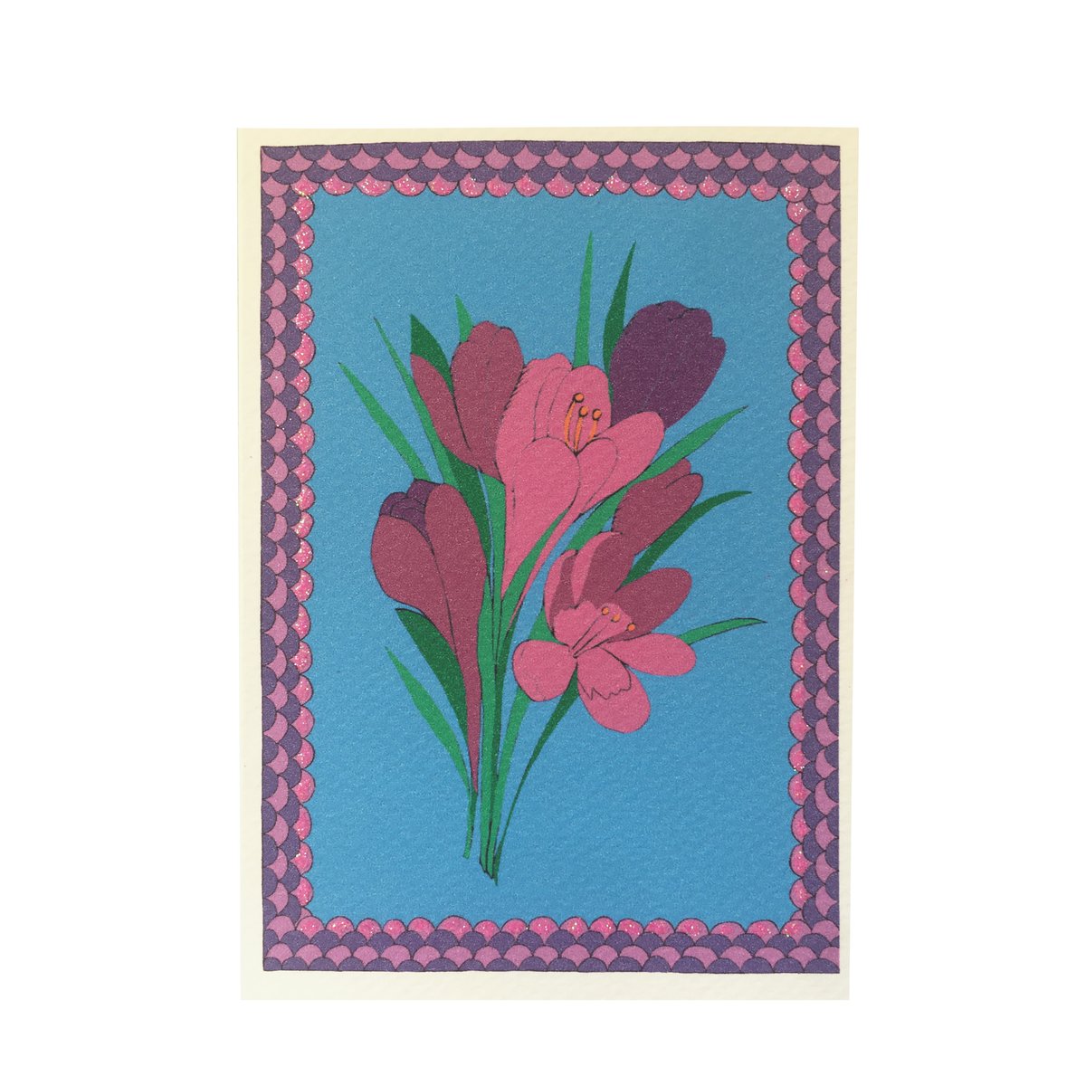 Crocus Flower Frame Card