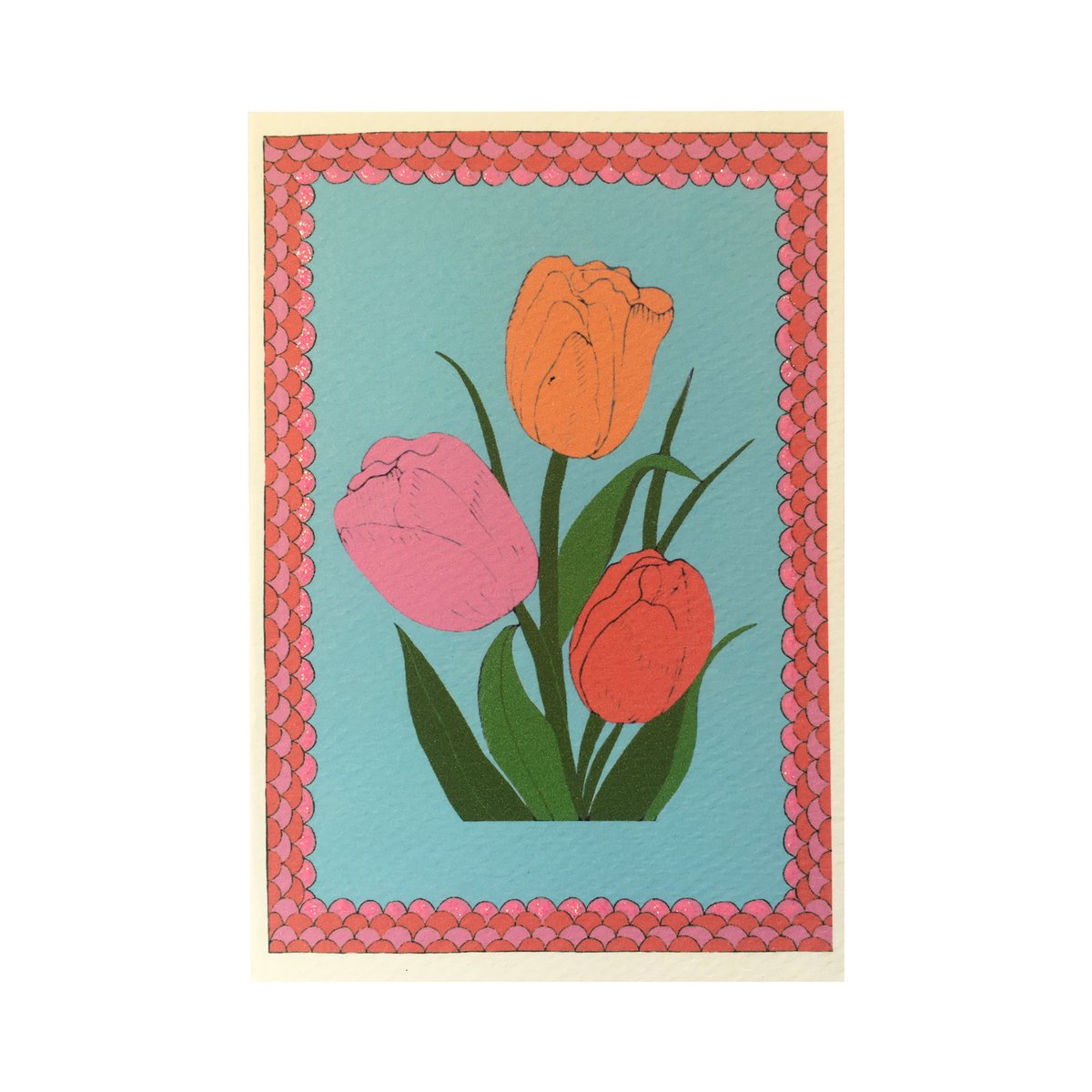 Tulips Flower Frame Card