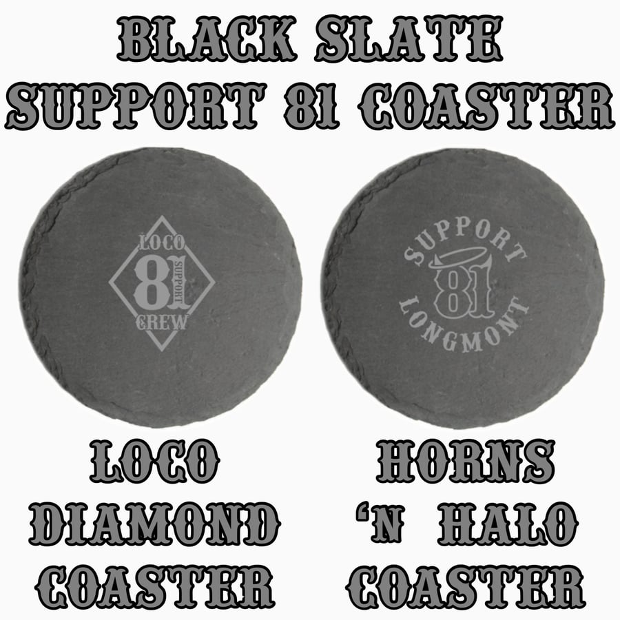 Image of Black Slate Support 81 Coaster