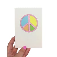 Image 1 of Pastel Peace Sign Card 