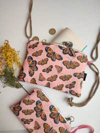 Image 1 of Mini bolso MARIPOSAS sobre rosa 