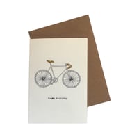Image 2 of Bicycle Outline Birthday Card 