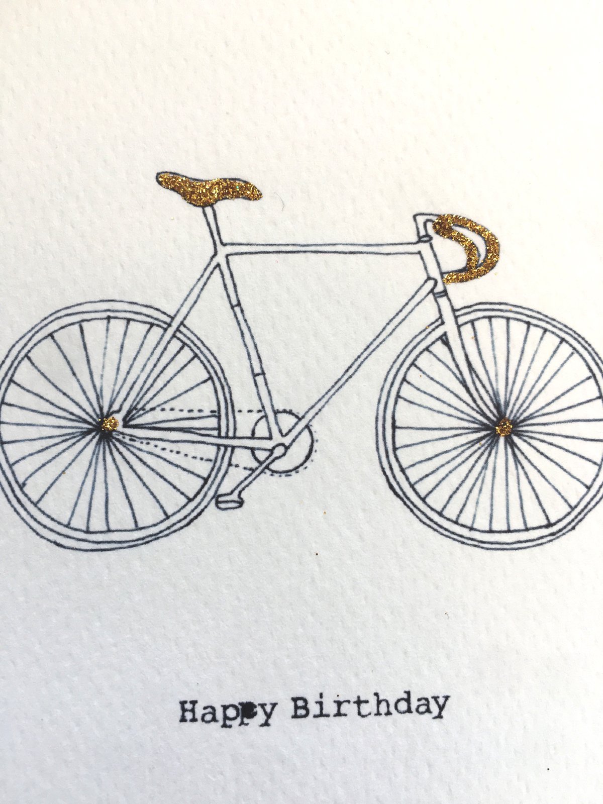 Bicycle Outline Birthday Card 
