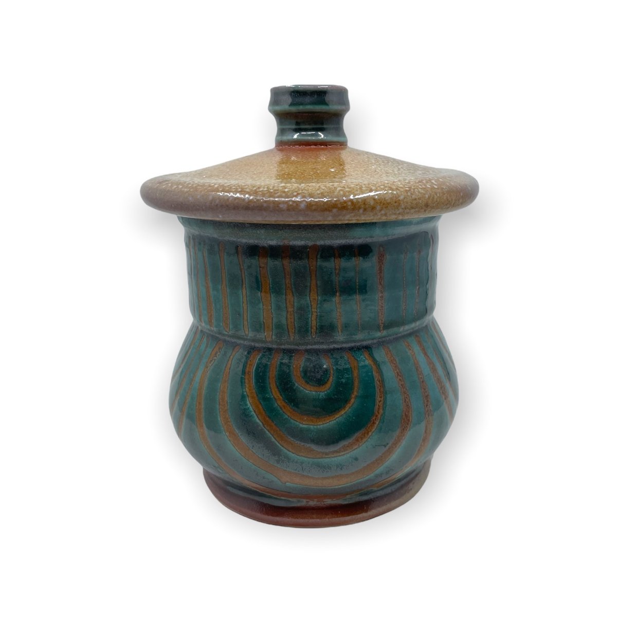 Green and Tan Jar by Eric Hoefer