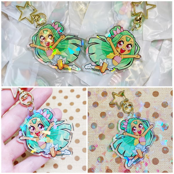 Image of Emerald Acrylic Keychain 2.5"(63.5mm) "The Jewel Sisters"