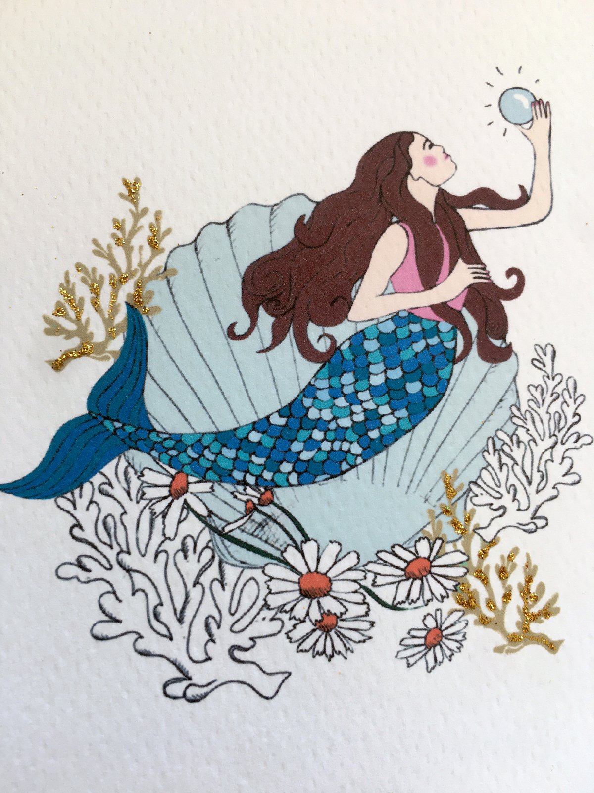 Mermaid Dream Happy Birthday Card 