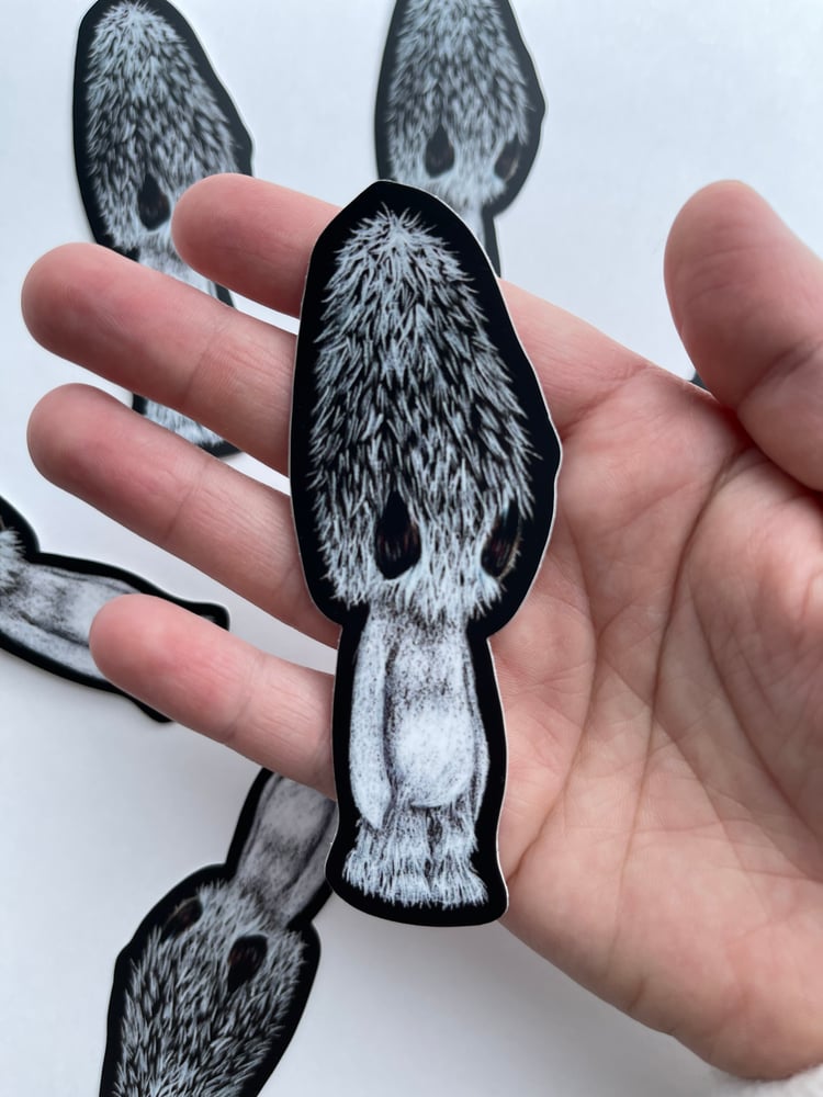 Image of Shaggy Mane Mushroom Fungi Creature Vinyl Sticker (A & B-Grade)