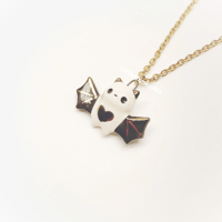 Image 2 of Cute black bat necklace