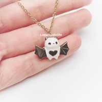 Image 3 of Cute black bat necklace