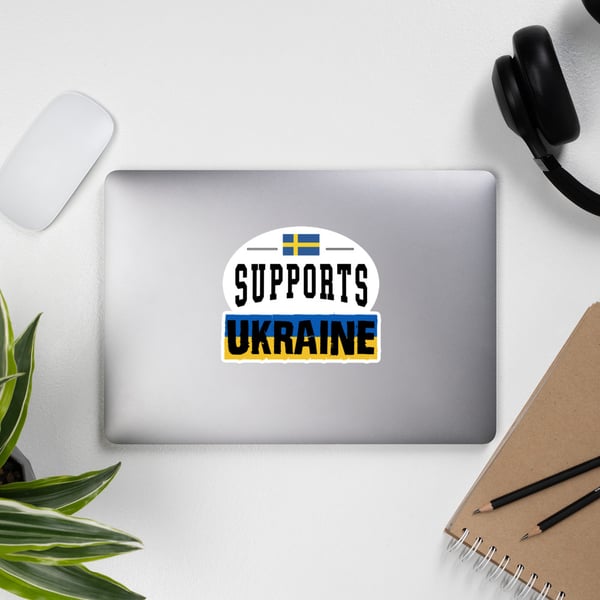 Image of Sweden supports Ukraine stickers