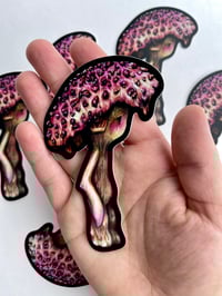 Pink Mushroom Fungi Creature Vinyl Sticker (A & B-Grade)
