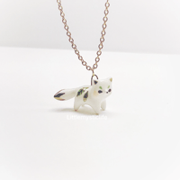 Image 5 of Tiny leaf fox necklace