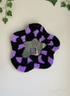 Fuzzy Wavy Checkered Mirror (Purple/Black)