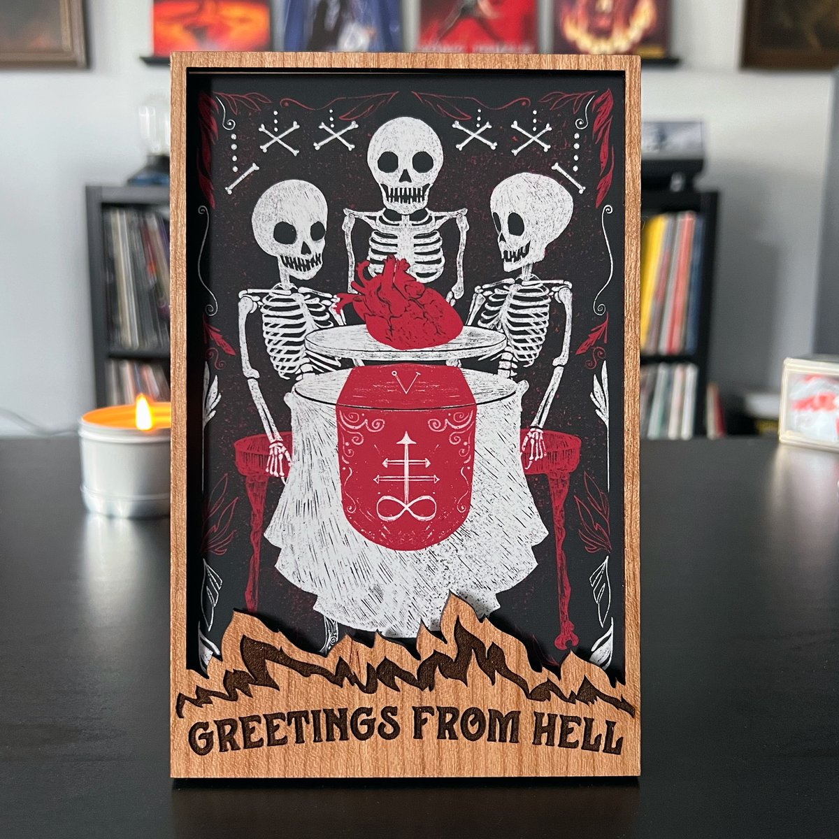 Greetings From Hell - Wooden Frame