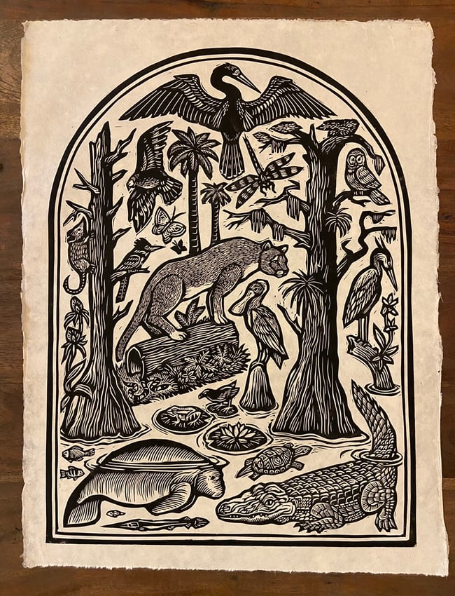 Everglades Block Print