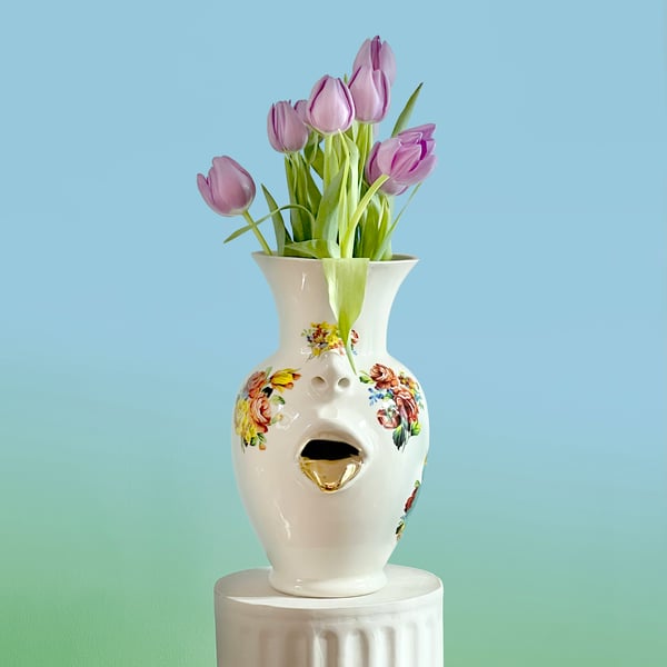 Image of Two-Faced Vase with 22Kt Gold