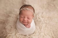 Nora--Newborn Pearl & Mohair headband--Newborn Tieback--Newborn-Child Tieback--Newborn Photography P