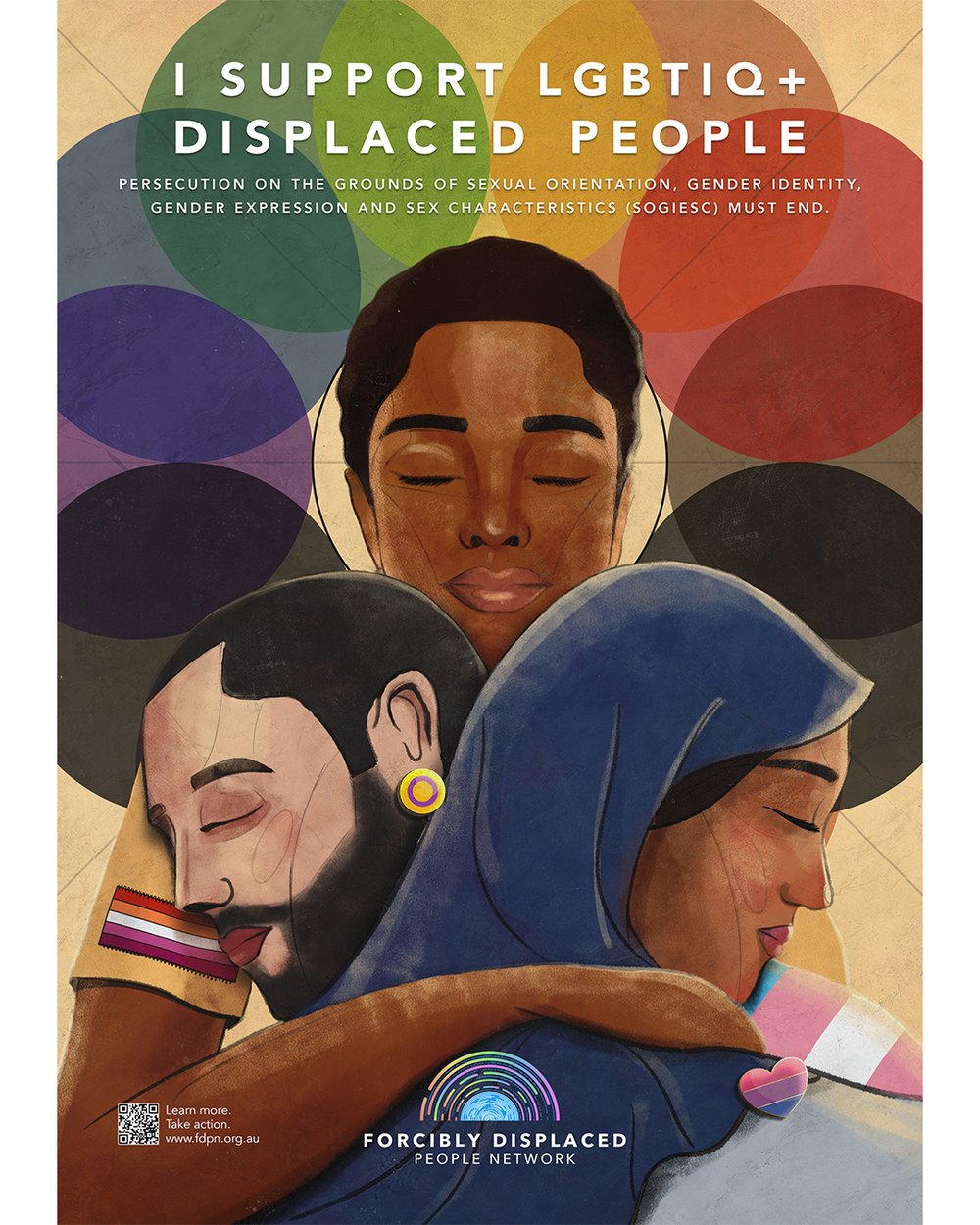 Image of Printed poster "I support LGBTIQ+ forcibly displaced people"