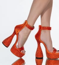 Image 2 of AZALEA WANG MY PLACE OR YOURS CHUNKY SANDAL IN ORANGE