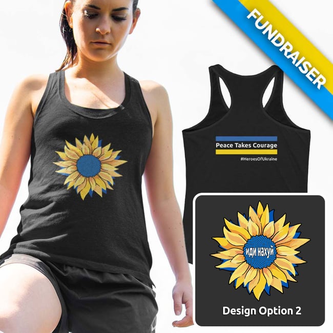 Ukraine "Peace Takes Courage" - Women's Ideal Racerback Tank