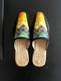 Image 3 of Banig Mules - Black Border, Multicolor Weave